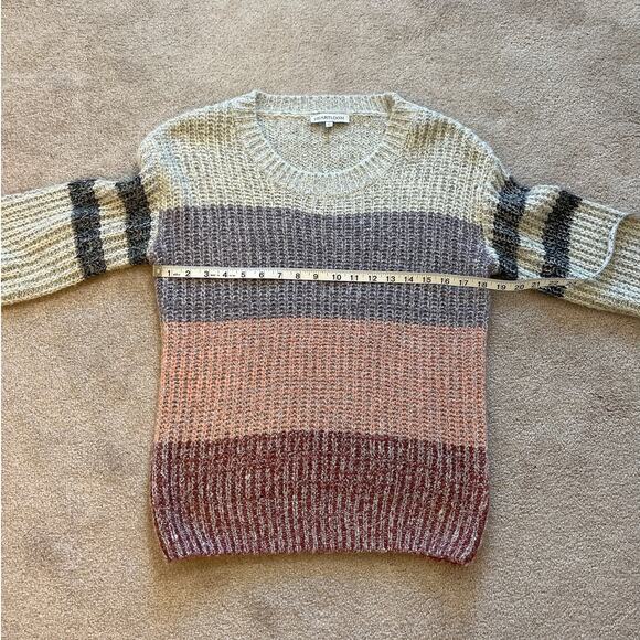 Heartloom Colorblocked Striped Crew Neck Sweater Size S Multicolor Chunky Ribbed - Picture 6 of 7